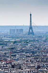 从巴黎市的屋顶到埃菲尔铁塔巴黎图片