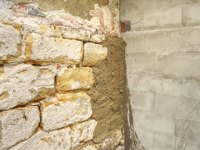 古建筑上的沙石岩墙传统的中世纪建图片