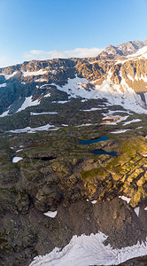 高海拔高山景观与雄伟的落基山峰日出时的空中全景阿尔卑斯山安第斯山脉喜图片