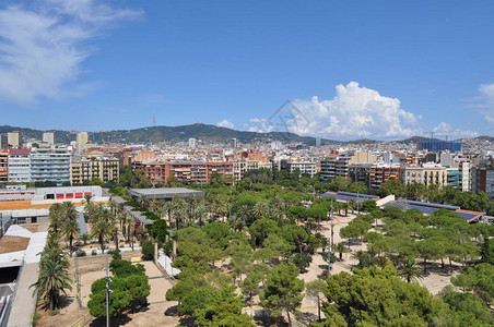 巴塞罗那的景色城市全景图片