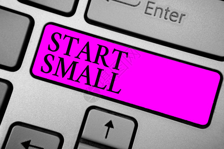 概念手写显示从小开始商务照片文字中小型企业创键盘紫键图片