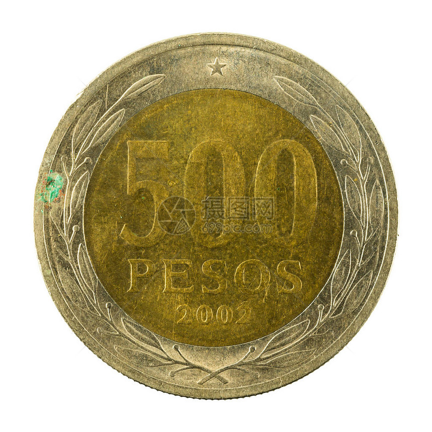 500chileanPeso硬币2002年白图片
