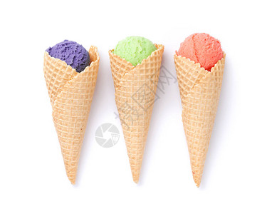 甜锥状冰淇淋勺白图片