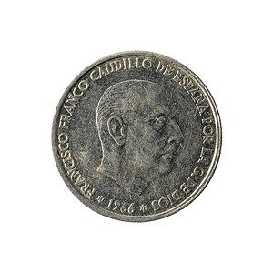 50支西班牙西尼米诺硬币1966年白色背图片