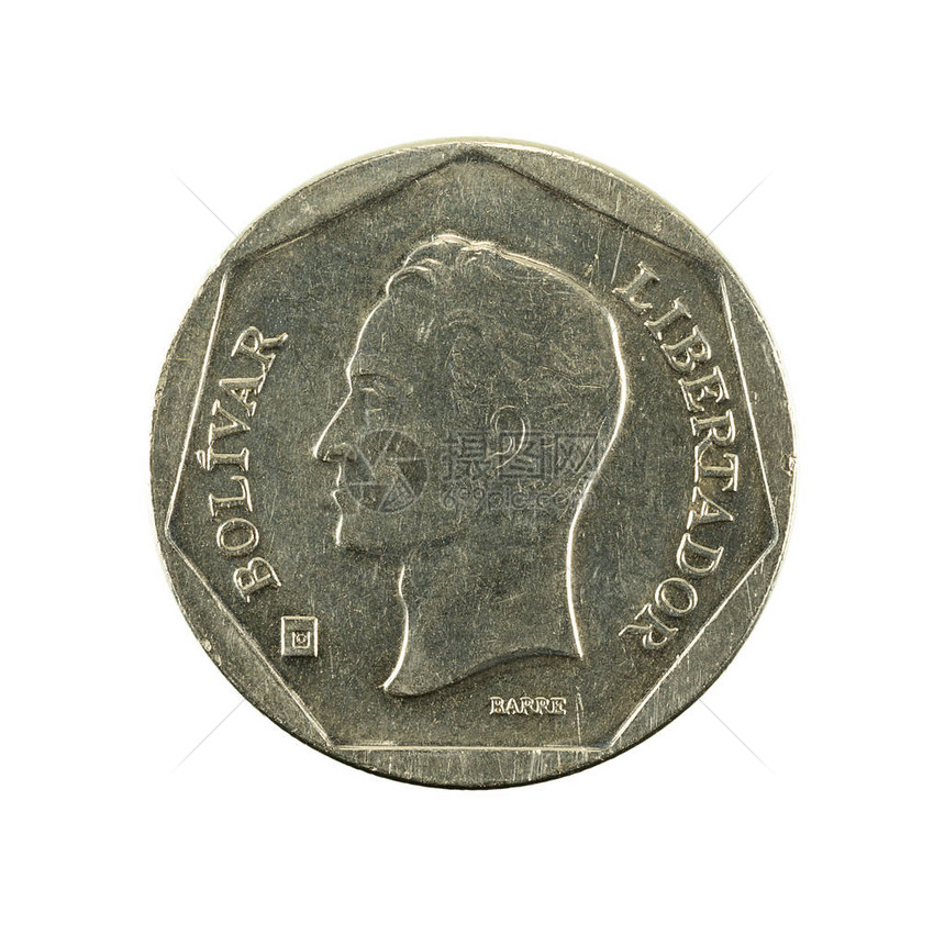 50委内瑞拉玻利瓦尔硬币2000反向隔离图片