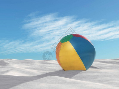 沙上可充气海滩球这图片