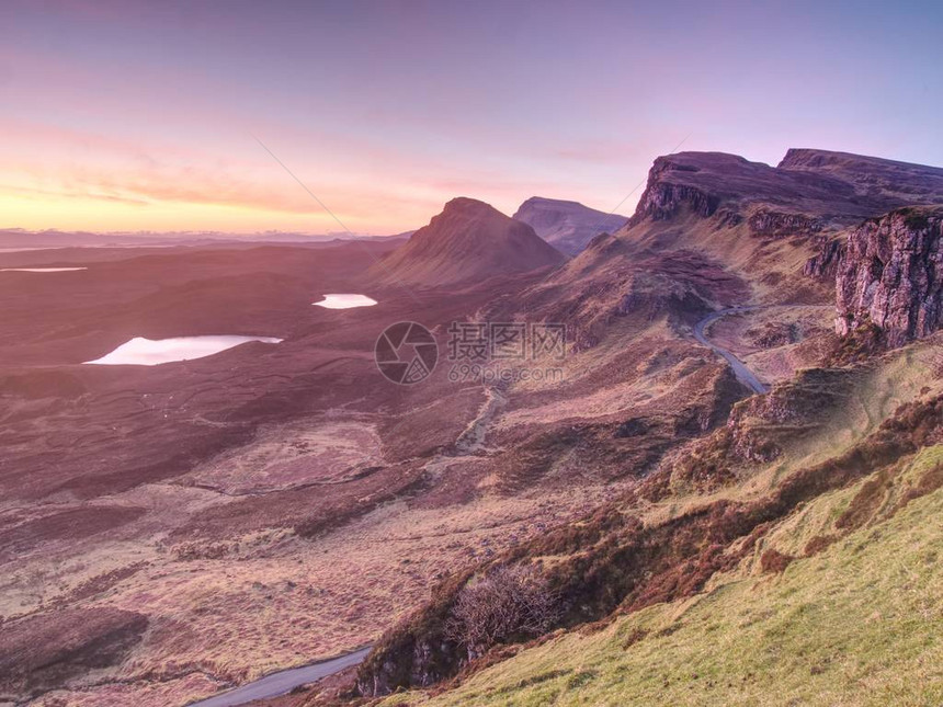 苏格兰高地的斯凯岛Scland高原上Quirai图片