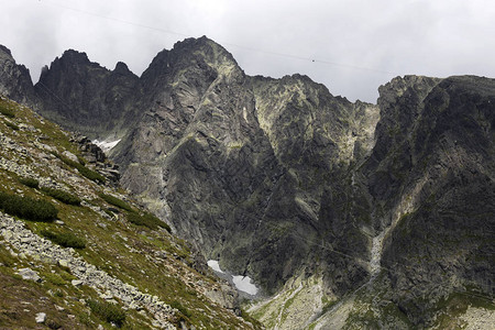 斯洛伐克高塔特拉山峰和高山背景图片