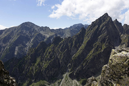 斯洛伐克高塔特拉山峰和高山背景图片