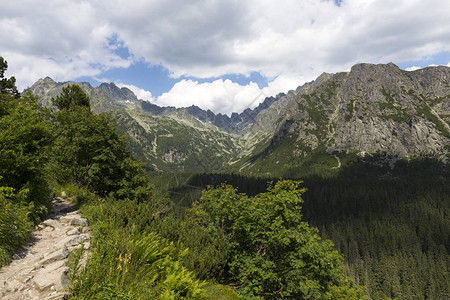 斯洛伐克高塔特拉山峰和高山背景图片
