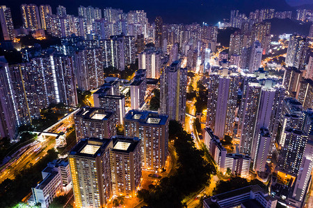 香港市中心的鸟瞰图图片