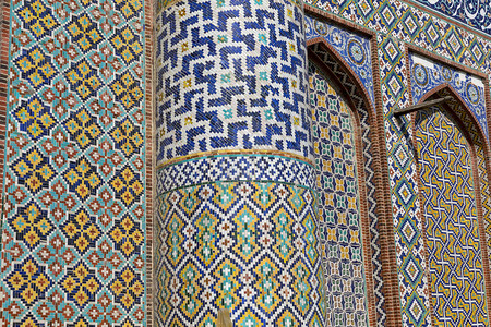 浩罕古老的宫殿有彩色马赛克面纱背景