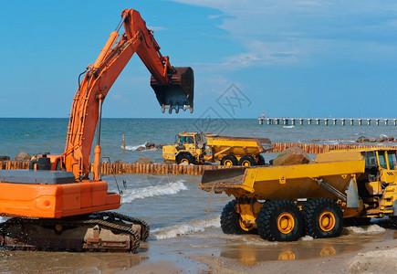 海上防波堤建设波罗的海施工设备图片