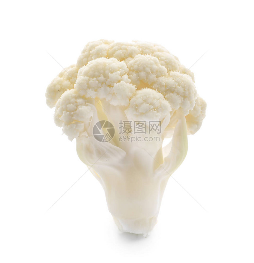 白色背景上的新鲜花椰菜图片