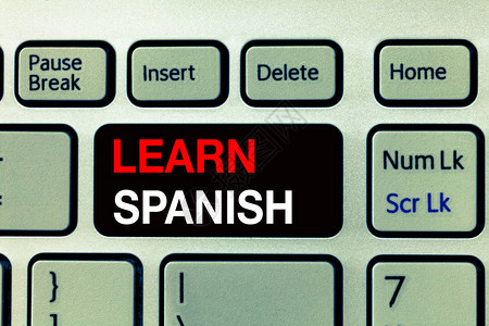 概念手写显示学习西班牙语西班牙词汇方言语音中的商业照片图片