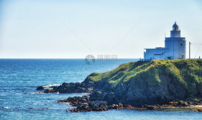 北海道野沙布岬灯塔景观图片