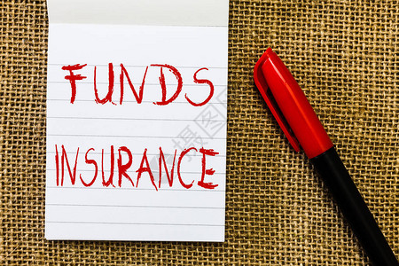 手写文本资金保险概念意义集体投资形式提背景图片