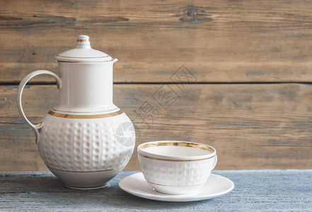陶瓷咖啡壶白咖啡杯和图片