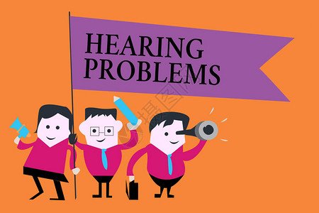 书写文字听力问题商业概念是部分或完全不能正常听到声图片