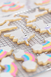 装饰独角兽的糖饼干背景图片