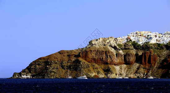 来自希腊圣托里尼岛费拉的驴路图片