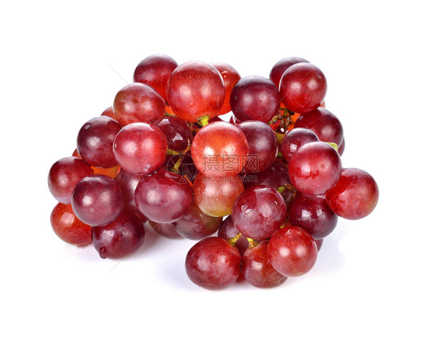 一串红葡萄被白色隔离图片