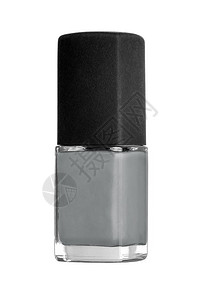 灰色指甲油玻璃瓶修指甲和修脚隔离在白色背景装饰化妆品图片