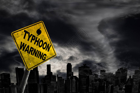 台风预警信号台风警告信号指向强烈的暴风背景背景