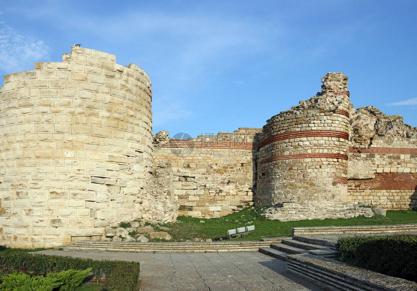 保加利亚Nessebar的堡垒高图片