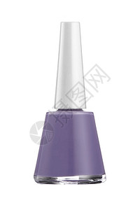 淡紫色指甲油玻璃瓶修指甲和修脚隔离在白色背景装饰化妆品图片