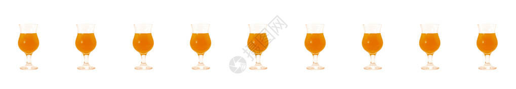 玻璃橙鸡尾酒柠檬水柑橘在白色背景底座上设置狭窄的全景图片