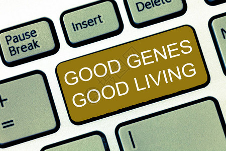 概念手写显示好基因好生活商业照片展示了遗传基因在长寿健康图片