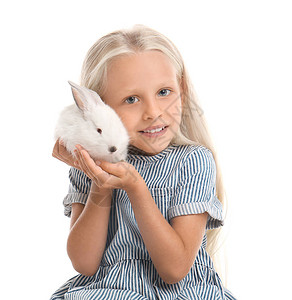 白背景的可爱兔子的小图片