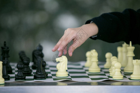 下棋比赛的人手图片
