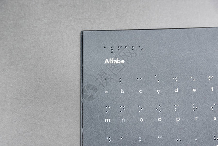 盲人用盲文字母书写的书黑页的顶部视图复制空间进行编辑伊斯坦布尔背景图片
