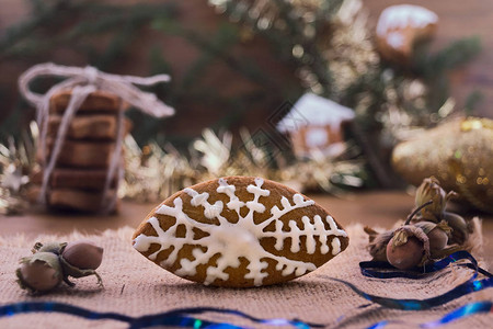 圣诞可食用的礼品饼干图片