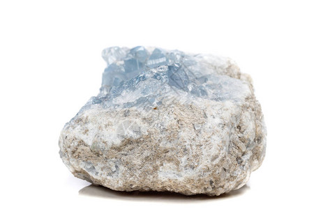 原种的巨矿岩石西莱斯汀白色背景背景图片