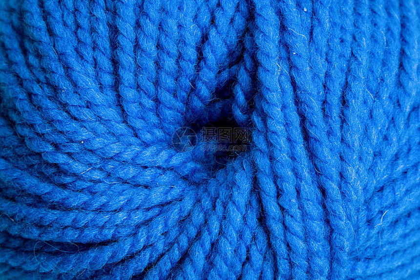 用于剪接编织的羊毛丝线蓝球图片