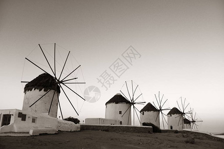 风车希腊米科诺斯图片