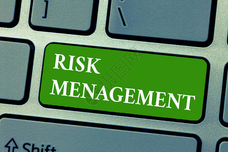 显示风险管理的文本符号财务风险或程序问题的概图片