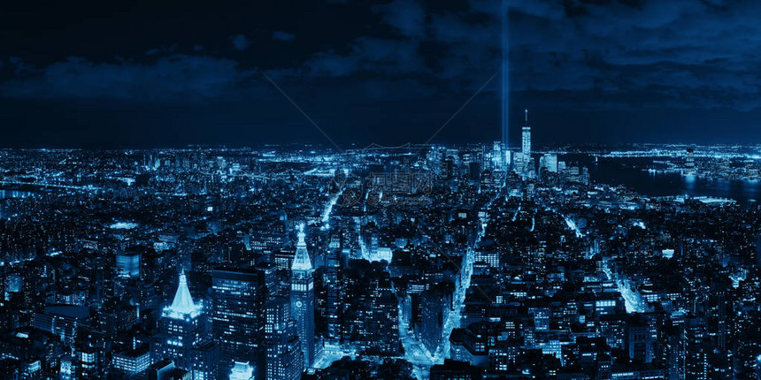 纽约市天际线全景与摩天大楼图片