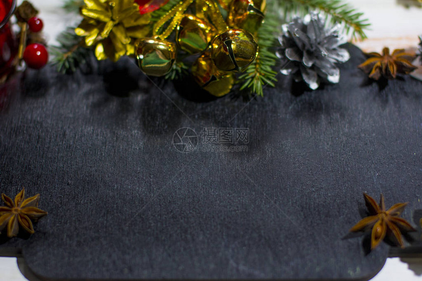 圣诞黑色粉笔板新年是2019年圣诞设计和装饰绿色图片