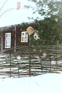 从森林冬天看房子图片