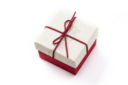 白色和红色的礼物盒孤背景图片