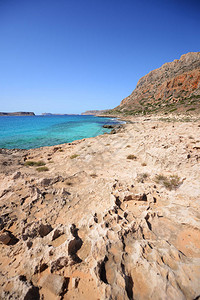 希腊美丽的地中海风景与蓝图片