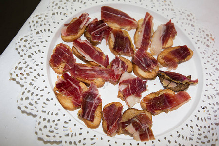 意大利猪肉火腿小开胃菜背景图片