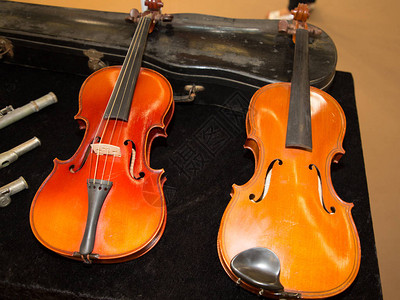 两把小提琴在工匠图片
