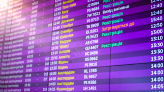 机场终端机空闲时间显示的模糊图像F图片