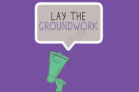概念手写显示LayTheGroundwork商业图片展示为某些事情准备基本知识或图片