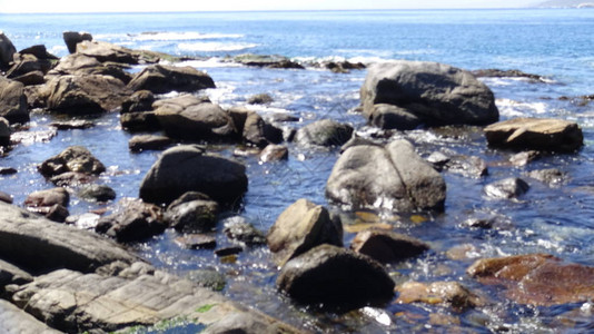 风景岩石海滩和海边图片